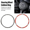 Steering Wheel Emblem Ring Carbon Fiber Look Simple Cool Replacement