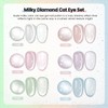 RARJSM Sparkle Diamond Cat Eye Gel Nail Polish Set 6