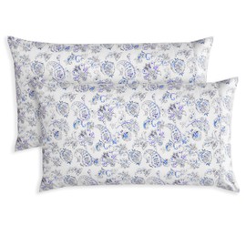Elegant Comfort Paisley Pattern Pillowcase, 1500 Premium Hotel Quality Microfiber Breathable, Smooth Weave, Easy Care 2-Piece Set, Paisley Standard/Queen Pillowcase, Midnight Blue