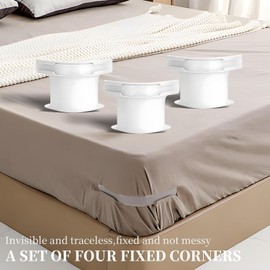 4 Piezas Clips De Sujeción De Sábanas, Clips para Sábanas Ajustables, Soporte De Correas para Sábanas, Bed Sheet Clips, Compatibles con Todos los Colchones (Blanco)