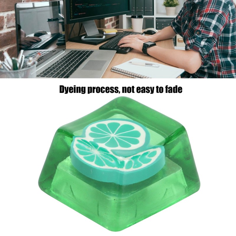 Resin Keycap HandMade CorrosionResistant Universal Mechanical Keyboard Accessories(Lime )