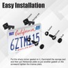 WINUERK 4Sets Black Anti Theft License Plate Screws Kits, Rustproof