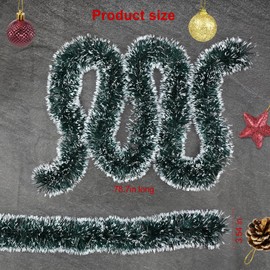 HOWAF 6 x 2 m Christmas Garland, Green Fir Garland, Christmas Decoration, Tinsel, Christmas Tree Garland, Hanging Decoration for Wall, Door, Window, Fireplace, Stair Railing