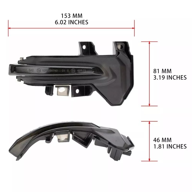 LUC Dynamic Mirror Turn Signal Lamp Smoke For Toyota Tundra