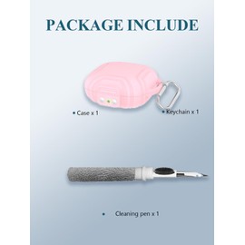 WUNIAK Case for SHOKZ OpenFit Air - Open-Ear Headphones, Soft Silicone Protective Portable Scratch Shock Resistant Compatible with Hard Shell with Cleaner Kit & Carabiner,Pink