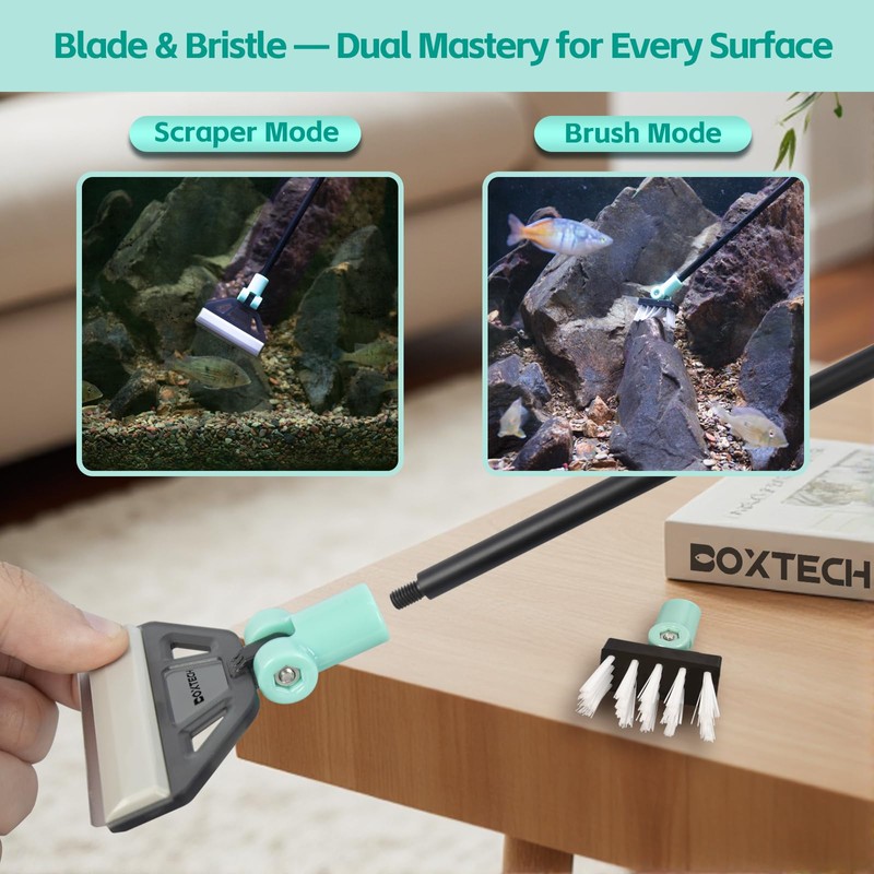 UPETTOOLS Aquarium Algae Scraper Cleaner with 5 Stainless Steel Blades