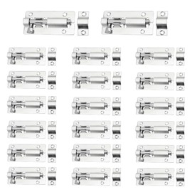 20 Pack Barrel Bolt Latch,3 Inches, Stainless Steel Slide Bolt Lock with 6 Screws for Inside Door Gate,Silver Door Latches for Top of Door,Easy to Install Gate (20pack 3inches)