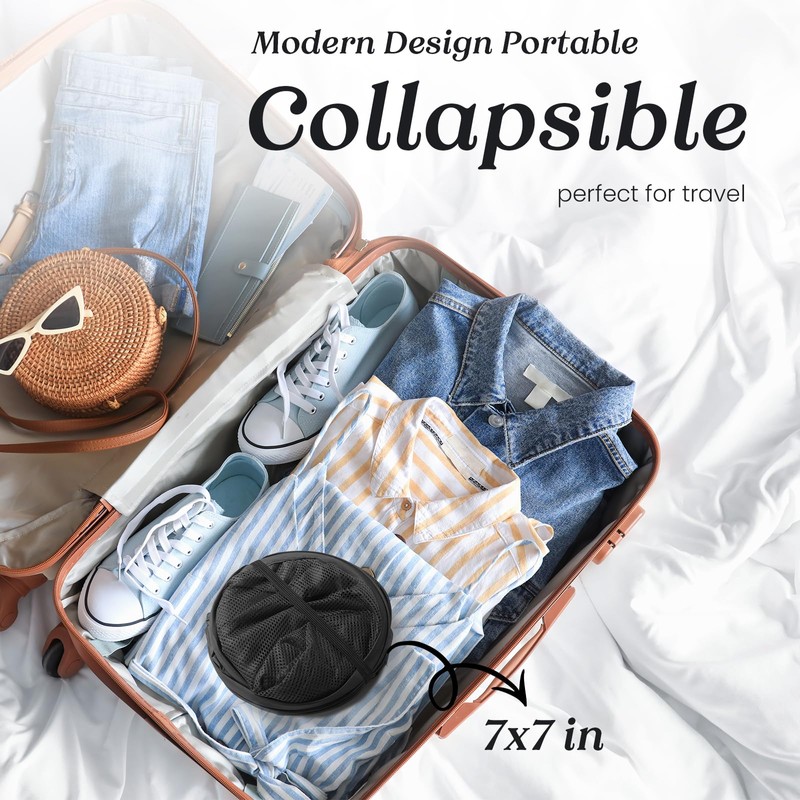Collapsible Mesh Pop Up Laundry Hamper with Sturdy Handles and
