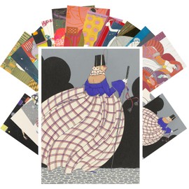 PIXILUV Vintage Postcards (24 pcs 4"x6" each) Old Timey Illustrations of People Dressed Up Vintage Postcards Retro Greeting Card Book Illustration Reprint