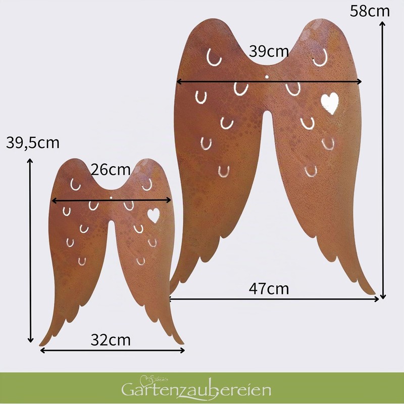 Storm's Gartenzaubereien 2 Angel Wings Metal in Rust Look with