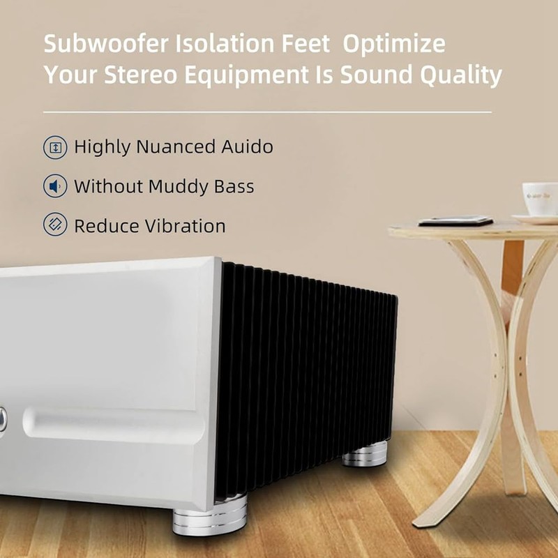 Tuperoymse Audio Isolation Feet Aluminum Amplifier Feet 58x22MM Turntable Isolation