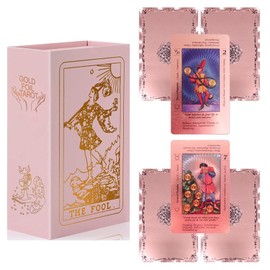 LINSINA Tarot Deck Card with Guidebook for Beginners,Tarot Cards with Meanings on Them,Fortune Telling Game Cards for Lover(Pink)