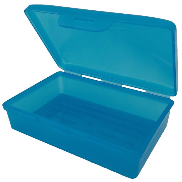 American Comb: Soap Box 1 Ct Aqua - Made in the USA - Soapbox with Hinged Lid and Secure Latch