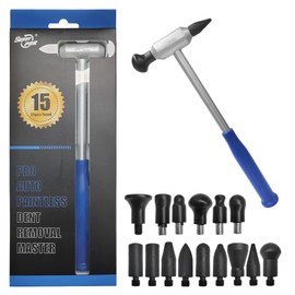 YTFRL 16PCS Auto Body Hammer Tools Set, Paintless Dent Removal Tool with 15 Different Shaped Heads, Aluminum Repair Hammers Tap Down Tool for Car Body DIY Dent Fix, Car Accessories