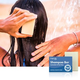 Friendly Soap Handmade Natural Lavender & Tea Tree Shampoo Bar - Antibacterial, Rich, Nourishing 95g