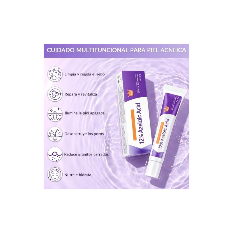 Piezas Suero Facial Ácido Azelaico Tono Piel Uniforme Crema Hidratante