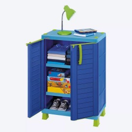 QHogar Armario Mediano Infantil Para Niños Color Azul
