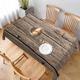 LoLo UoUo Wood Rustic Old Barn Rectangle Tablecloth 60x84 Inch Natural Wooden Colors Decorations for Kitchen Home Dinner Party Picnic Table Cloths for Outdoors