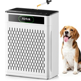 Air Purifiers for Home Large Room Up to 1848sq.ft, Airtok Air purifier for Home Pet, Washable Pre-Filter Air Quality Monitor HEAP Sleep Mode Air Cleaner for Bedroom, Dorm room, Office, AP3001 White