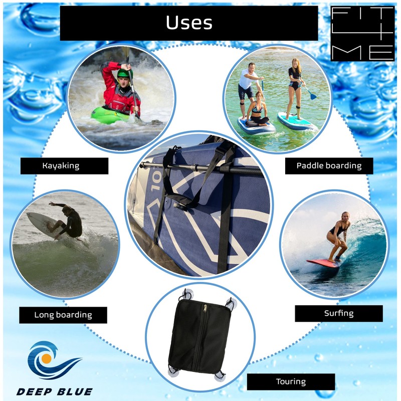FIT 4 ME Deep Blue SUP Padded Shoulder Carry Strap