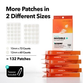FreeGo Hydrocolloid Acne Patches for Face, Large Pimple Patches for Breakouts, Zit, Blemish Spot, Facial Stickers, Korean Pimple Patches (INVISIBLE+ 132 PATCHES)