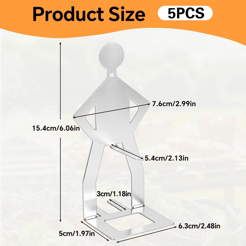 Hot Dog Holder, 5 Pcs Funny BBQ Sausage Holders Stainless