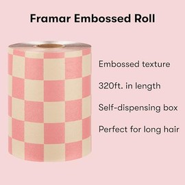 Framar Beige and Pink Embossed Roll Hair Foil, Hair Foils for Highlighting, Foils for Highlights, Hairdressing Foil for Hair Highlights, Highlighting Foil, Hair Foils for Colouring, Checkered – 320ft