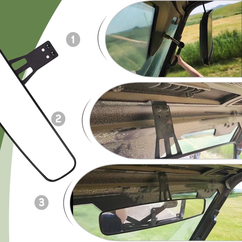 UNIGT Panoramic Convex Ranger Rear View Mirrors Compatible with 2017-2025