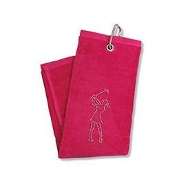 Surprizeshop Trifold Golf Towel | Soft Feel Terry Cotton | Carabiner Attachment | Womens Golf Towel | Multiple Colours Available