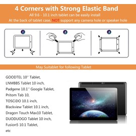 KATUMO Universal Case for All 10 inch Tablet,Case for 10.1 inch Tablet Case Cover, Travel Portable Protective Folio Leather Stand Shell for All Kinds of 9.6-10.5 inch Android/iOS/Windows Tablet