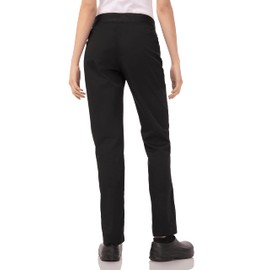 Chef Works Women's Lightweight Slim Chef Pants, Black, Small