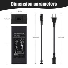 63V 4 Prong Charger for Ninebot S (Not for S-Plus) / Mini PRO/Mini lite / L8 / One A1/ One S2/ S-MAX, N3M240, GoKart Kit, Gokart PRO, 4-Pin fits for Segway Ninebot Charger