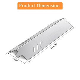 Zemibi Stainless Steel Heat Plate Replacement for Backyard Grill BY13-101-001-11,BY14-101-001-01, GBC1429W, GBC1429W-C, Uniflame GBC1329W, GBC1403W, GBC1429 Gas Models, 13 1/16" X 3 5/8", 3-Pack
