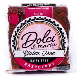 Dolci di Maria | Raspberry Brownies | Gluten & Dairy Free Snack | 1 Pack of 6 Brownies, 3.0 ounce each