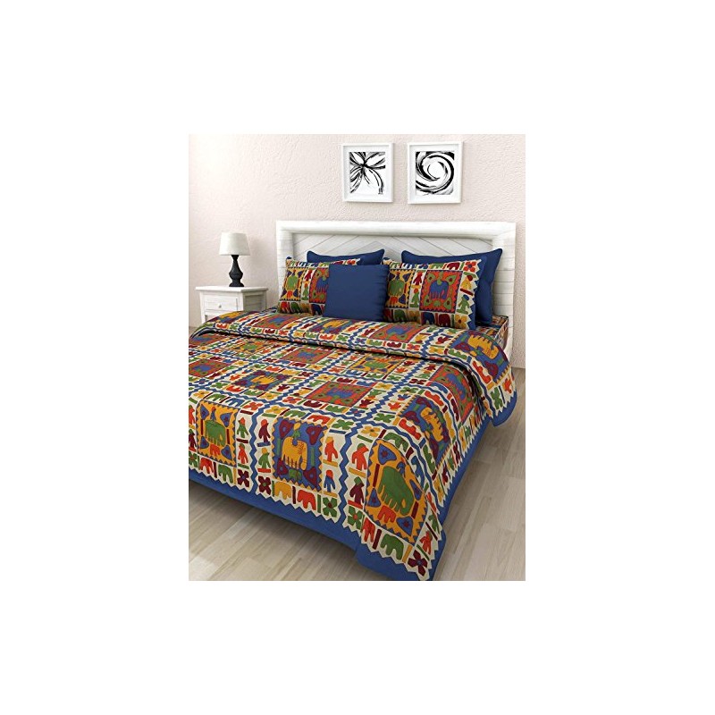 Ubania Collections Comfort Rajasthani Jaipuri Traditional Sanganeri Print 144 TC
