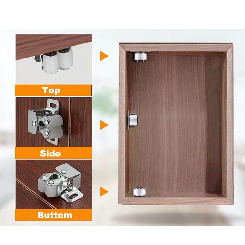 6 Pack Cabinet Latch - Double Roller Catch Hardware for