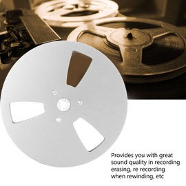 7 Inch Empty Tape Reel, 3 Hole Wind Resistance Holes, Reel to Reel Tape for 1/4in Tape, Aluminum Alloy Nab Open Reel, Takeup Reel (Silver)