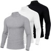 Riyiper Men's 3 Pcs Basic Turtleneck Knitted Long Sleeve Casual
