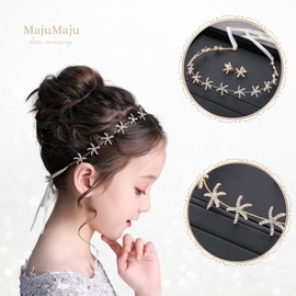 [MajuMaju] Hair Accessory Piano Recital Headdress Girls Children Handmade Handmade Arrangement Hair Ornament Earrings Set (E) (PHC34)