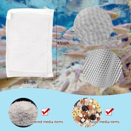 15 Pack Aquarium Filter Media Bags, 5.5 x 7.9 Inch Reusable Mesh Bags with Zipper for Activated Carbon Resins (15)