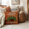 ULOVE LOVE YOURSELF Bear Cabin Throw Pillow Covers with Welcome