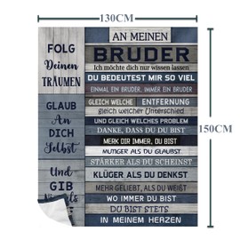 Yesbird Brother Gift, Gift for Brother, Birthday Gift, Best Brother Gift, To My Brother Blanket 150 x 130 cm