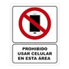 Genérico Monsterprint Señalamiento Letrero Prohibido Usar Celular en Esta Área,