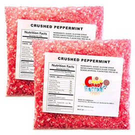 Sarah's Candy Factory 2.2 Lbs 2 Pack total (4.4 Lbs) Candy Cane Crushed Peppermint Candy Pieces Bits in Bag, Kosher and Vegan