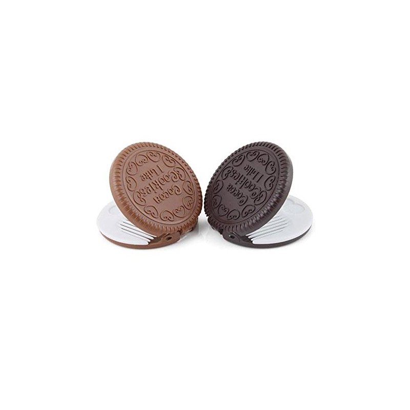 yueton Pack of 2 Mini Pocket Chocolate Cookie Compact Mirror