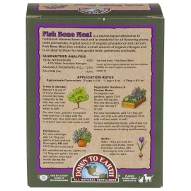 Down To Earth Organic Fish Bone Meal Fertilizer Mix 4-12-0, 1 Lb