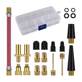 EUZUXU Bicycle Valve Adapter Set, Car Valve Adapter and French Valve Adapter, Ball Needle and Compressor Valve Adapter, Air Pump Adapter with Sorting Box
