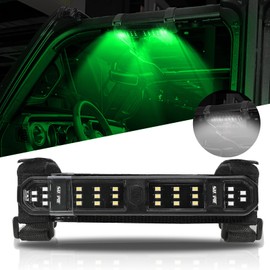 SUNPIE UTV Dome Light Rechargeable Roll Bar Interior Light Compatible with Polaris RZR/Ranger/General Honda Talon/Pioneer Kawasaki Mule/Teryx Can Am All Model, Indoor or Outdoor, White and Green