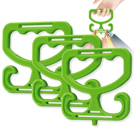 EQUNROY 3 Pack Grocery Bag Holder for Plastic Bags,Plastic Bag Holders for Grocery Bags,Grocery Bag Holder,Each Holds Up to 80lbs,Comfortable Grip for Carrying Shopping Bags (Green)