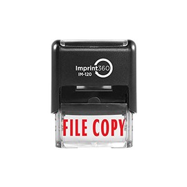 Imprint 360 AS-IMP1041 "File Copy" Heavy Duty Commercial Quality Self-Inking Rubber Stamp, Laser Engraved for Clean, Precise Imprints, Red Ink, 9/16" x 1-1/2" Impression Size